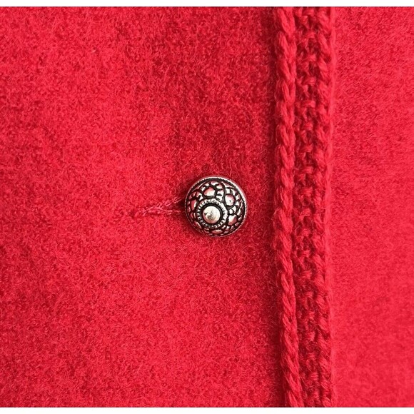 Vintage Boos Austria Boiled Wool Blazer Jacket S Red Cottagecore Alpine - Picture 9 of 14